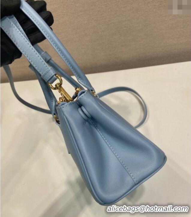 Spot Bulk Prada leather shoulder bag 1BA457 Blue 2025