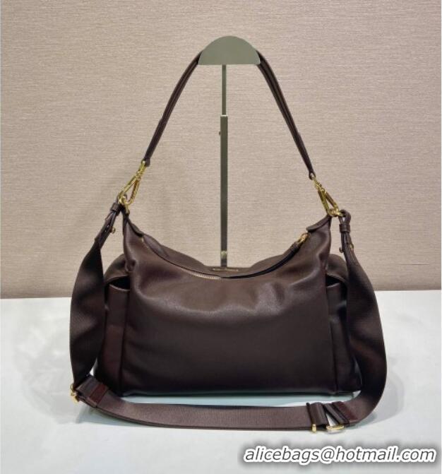 High Quality Prada Explore Large Nappa Leather Shoulder Bag 1BC264 Sienna Brown 2025