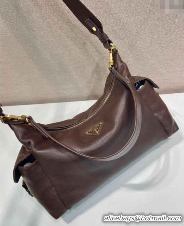 High Quality Prada Explore Large Nappa Leather Shoulder Bag 1BC264 Sienna Brown 2025