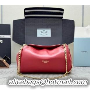 Luxury Cheap Prada Tumulte small nappa leather bag 1BD395 Red 2025