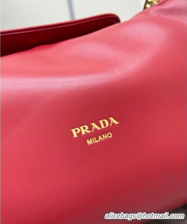 Luxury Cheap Prada Tumulte small nappa leather bag 1BD395 Red 2025