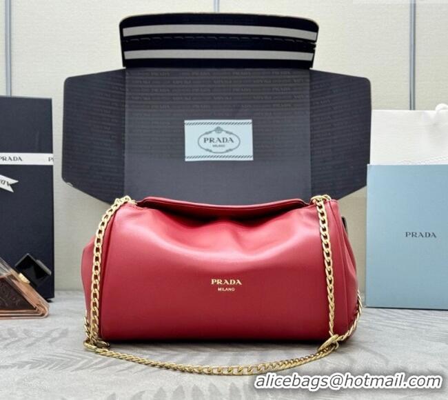 Luxury Cheap Prada Tumulte small nappa leather bag 1BD395 Red 2025