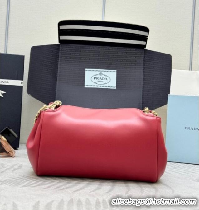 Luxury Cheap Prada Tumulte small nappa leather bag 1BD395 Red 2025