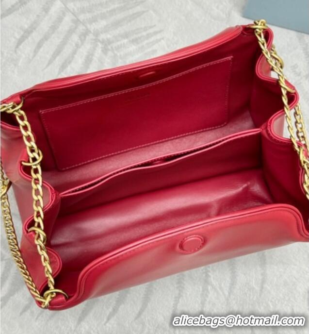 Luxury Cheap Prada Tumulte small nappa leather bag 1BD395 Red 2025