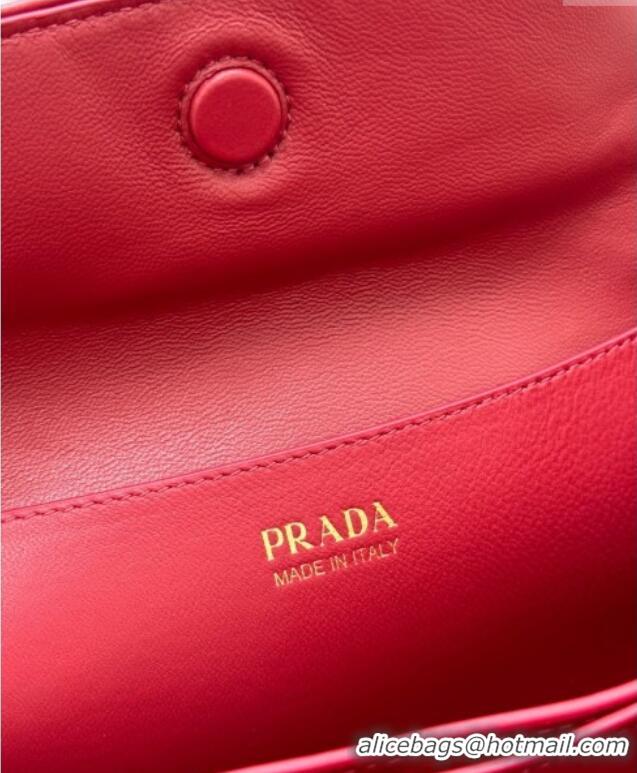 Luxury Cheap Prada Tumulte small nappa leather bag 1BD395 Red 2025