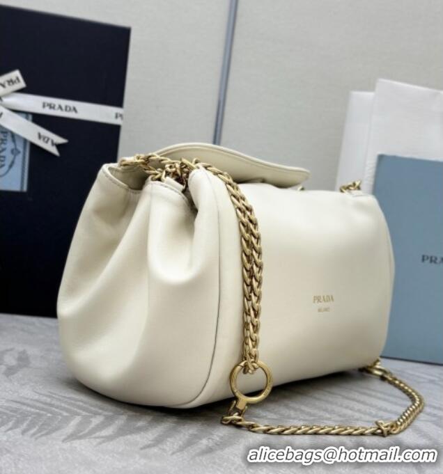Market Sells Prada Tumulte small nappa leather bag 1BD395 White 2025
