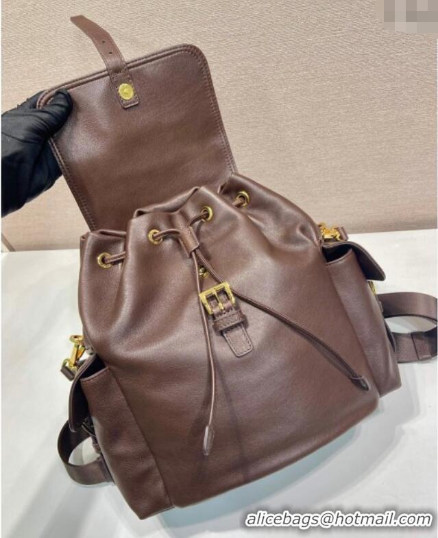 New Product Prada Explore medium nappa leather backpack bag 1BZ080 Sienna Brown 2025