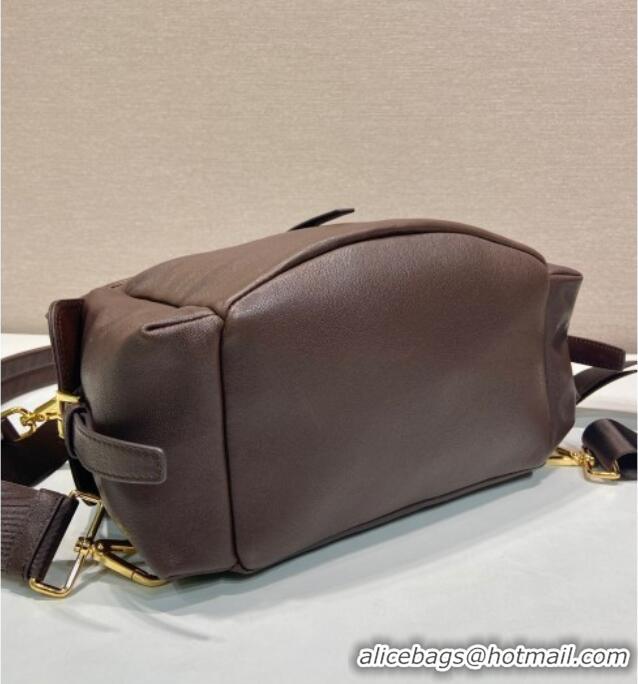 New Product Prada Explore medium nappa leather backpack bag 1BZ080 Sienna Brown 2025
