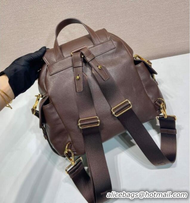 New Product Prada Explore medium nappa leather backpack bag 1BZ080 Sienna Brown 2025