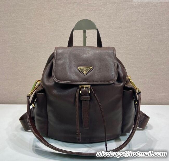 New Product Prada Explore medium nappa leather backpack bag 1BZ080 Sienna Brown 2025