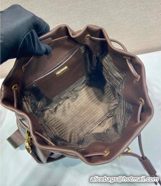 New Product Prada Explore medium nappa leather backpack bag 1BZ080 Sienna Brown 2025