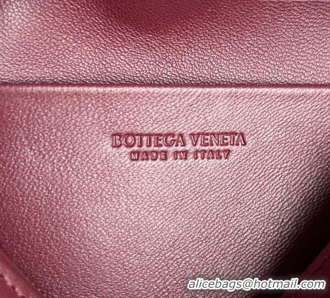 Trendy Design Bottega Veneta Small Soft Vanity Bag in Intrecciato Leather 843800 Barolo Red 2025