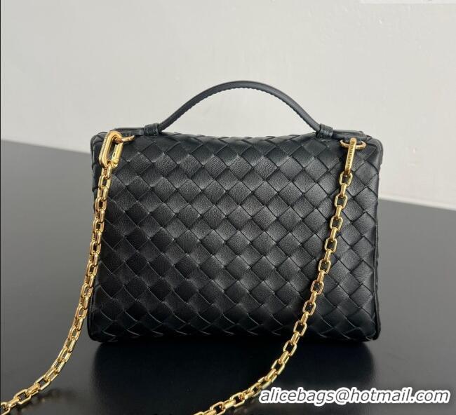 Buy Discount Bottega Veneta Small Soft Vanity Bag in Intrecciato Leather 843800 Black 2025