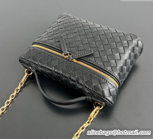 Buy Discount Bottega Veneta Small Soft Vanity Bag in Intrecciato Leather 843800 Black 2025