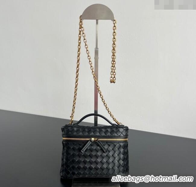 Buy Discount Bottega Veneta Small Soft Vanity Bag in Intrecciato Leather 843800 Black 2025