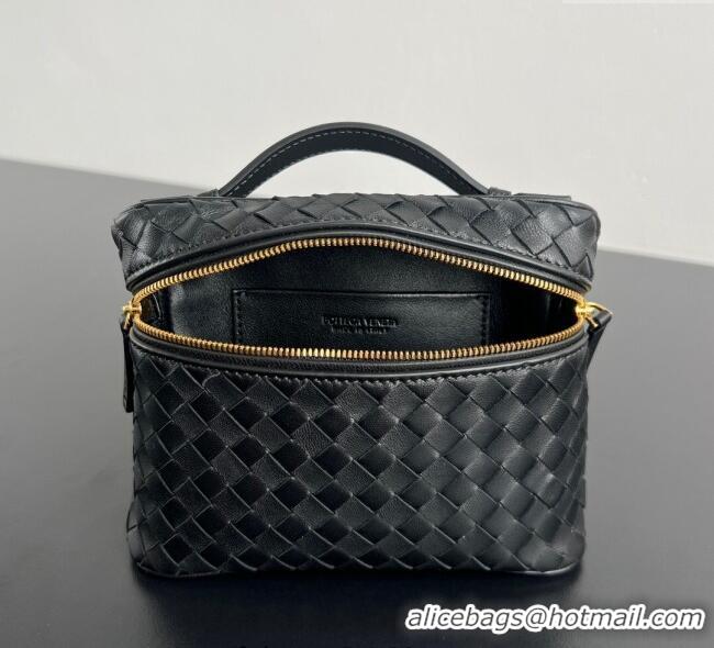 Buy Discount Bottega Veneta Small Soft Vanity Bag in Intrecciato Leather 843800 Black 2025