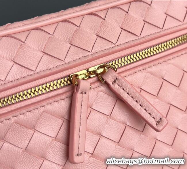 Best Price Bottega Veneta Small Soft Vanity Bag in Intrecciato Leather 843800 Rose Pink 2025