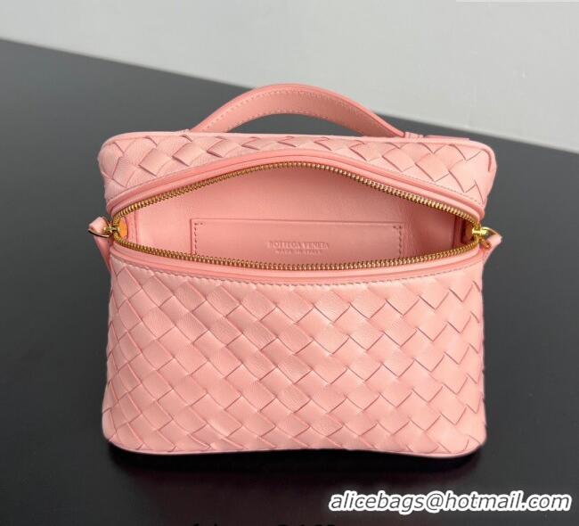 Best Price Bottega Veneta Small Soft Vanity Bag in Intrecciato Leather 843800 Rose Pink 2025