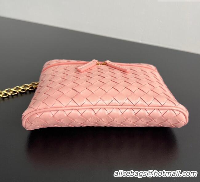 Best Price Bottega Veneta Small Soft Vanity Bag in Intrecciato Leather 843800 Rose Pink 2025