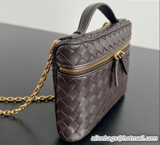 Top Grade Bottega Veneta Small Soft Vanity Bag in Intrecciato Leather 843800 Fondant Brown 2025
