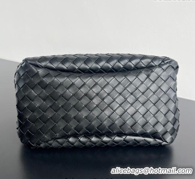 Discount Bottega Veneta Campana Shoulder Bag in Intrecciato Leather 844249 Black 2025
