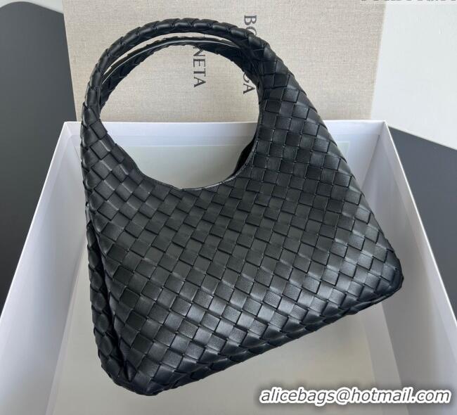 Discount Bottega Veneta Campana Shoulder Bag in Intrecciato Leather 844249 Black 2025