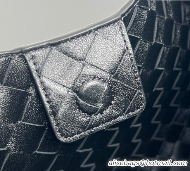 Discount Bottega Veneta Campana Shoulder Bag in Intrecciato Leather 844249 Black 2025