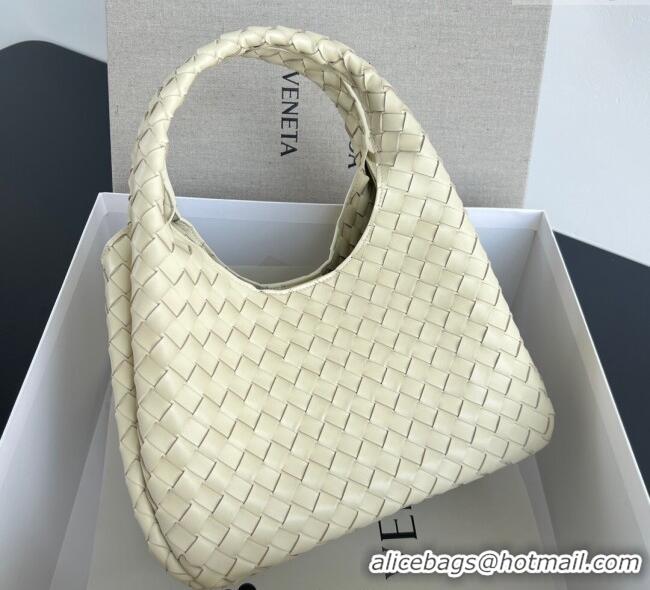 Well Crafted Bottega Veneta Campana Shoulder Bag in Intrecciato Leather 844249 Sea Salt 2025