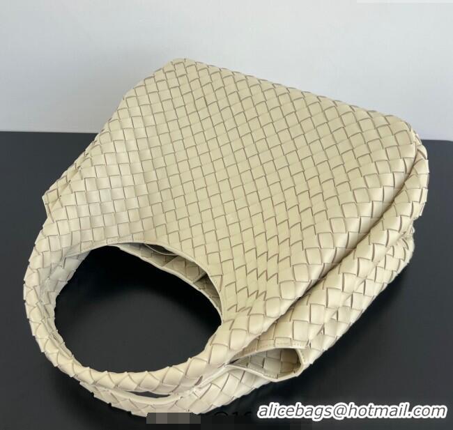 Top Design Bottega Veneta Large Campana Shoulder Bag in Intrecciato Leather 844250 Sea Salt 2025