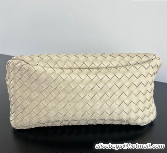 Top Design Bottega Veneta Large Campana Shoulder Bag in Intrecciato Leather 844250 Sea Salt 2025