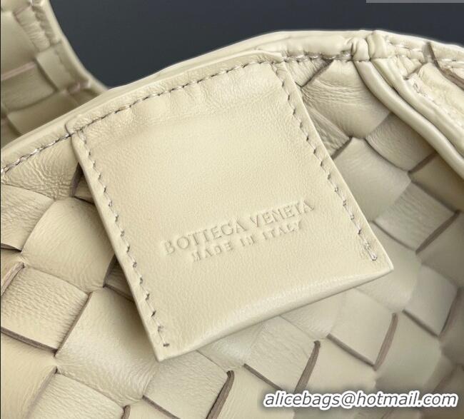 Top Design Bottega Veneta Large Campana Shoulder Bag in Intrecciato Leather 844250 Sea Salt 2025