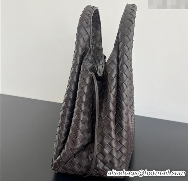 Best Price Bottega Veneta Large Campana Shoulder Bag in Intrecciato Leather 844250 Fondant Brown 2025