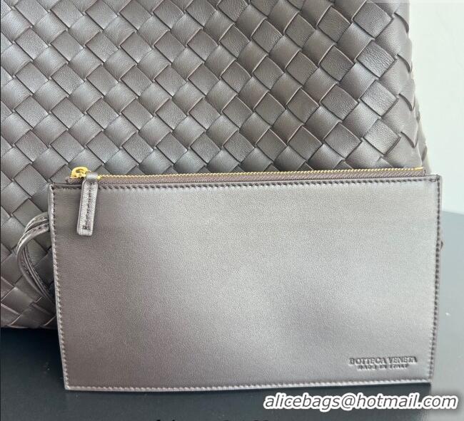Best Price Bottega Veneta Large Campana Shoulder Bag in Intrecciato Leather 844250 Fondant Brown 2025