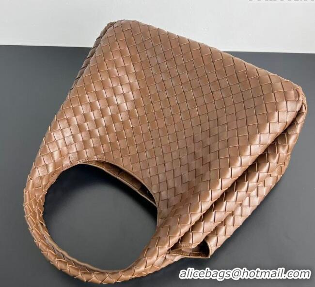 Affordable Price Bottega Veneta Large Campana Shoulder Bag in Intrecciato Leather 844250 Nocciola Brown 2025