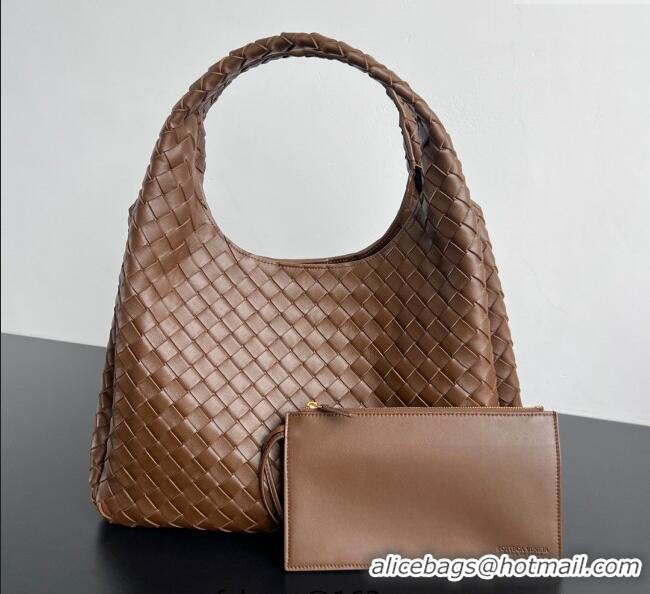 Affordable Price Bottega Veneta Large Campana Shoulder Bag in Intrecciato Leather 844250 Nocciola Brown 2025