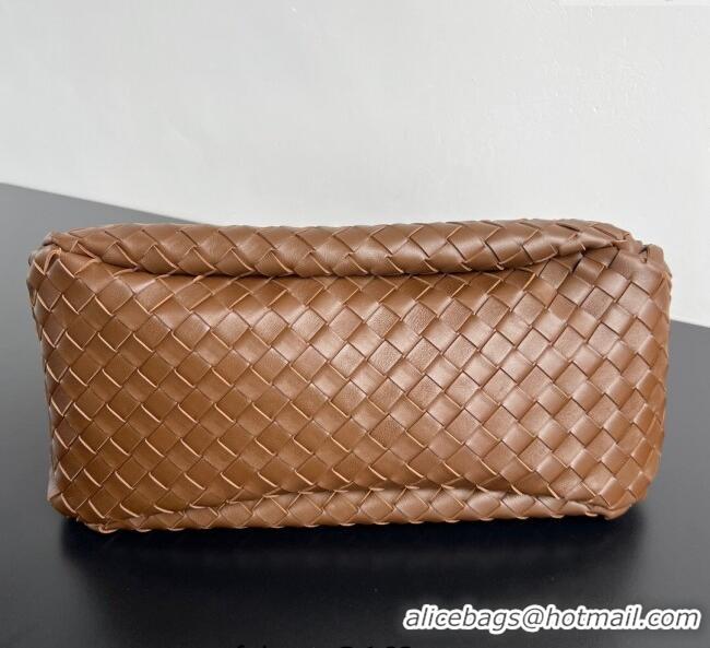 Affordable Price Bottega Veneta Large Campana Shoulder Bag in Intrecciato Leather 844250 Nocciola Brown 2025