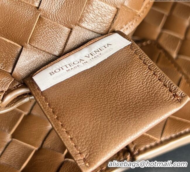 Affordable Price Bottega Veneta Large Campana Shoulder Bag in Intrecciato Leather 844250 Nocciola Brown 2025