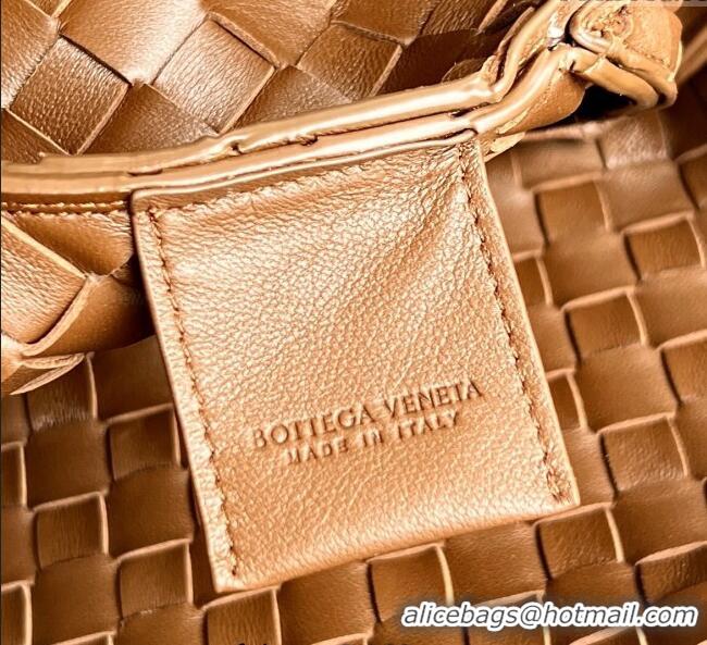 Affordable Price Bottega Veneta Large Campana Shoulder Bag in Intrecciato Leather 844250 Nocciola Brown 2025