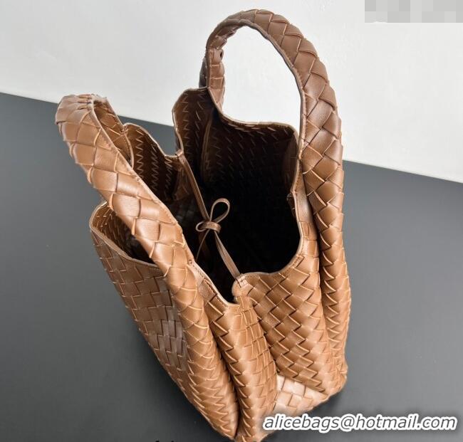 Affordable Price Bottega Veneta Large Campana Shoulder Bag in Intrecciato Leather 844250 Nocciola Brown 2025