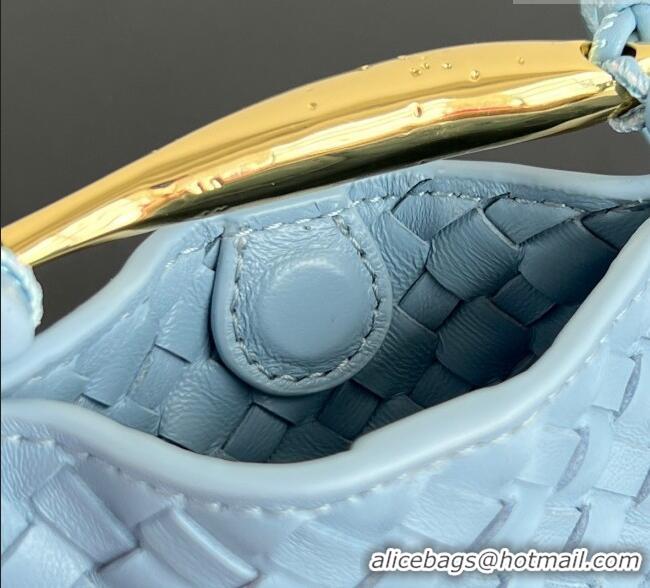 Best Product Bottega Veneta Miniature Sardine Bag in Intrecciato Leather 836834 Ice Blue 2025