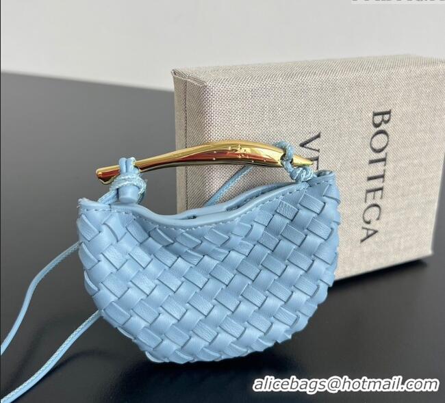 Best Product Bottega Veneta Miniature Sardine Bag in Intrecciato Leather 836834 Ice Blue 2025
