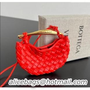 New Fashion Bottega Veneta Miniature Sardine Bag in Intrecciato Leather 836834 Tomato Red 2025