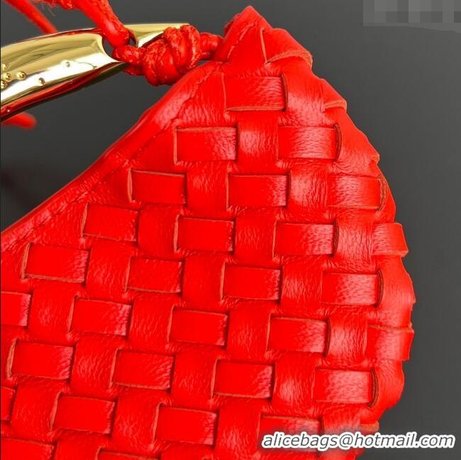 New Fashion Bottega Veneta Miniature Sardine Bag in Intrecciato Leather 836834 Tomato Red 2025
