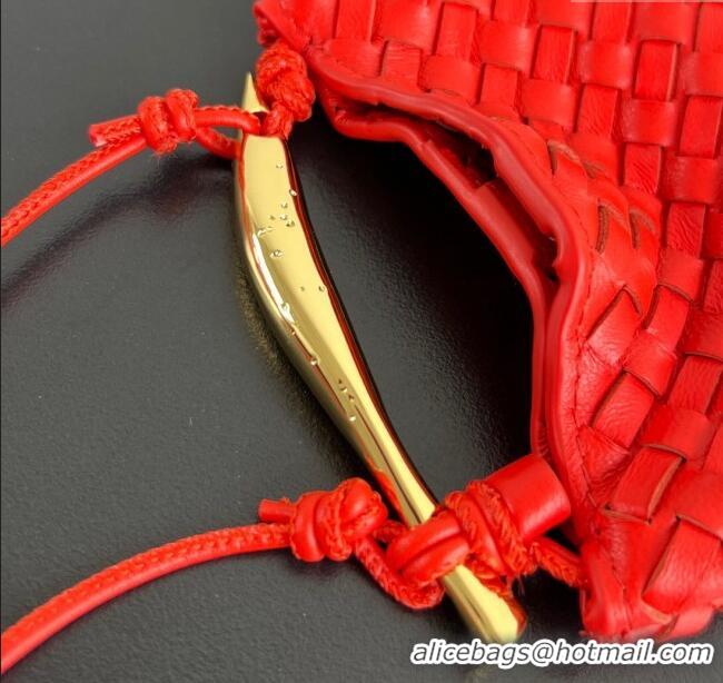 New Fashion Bottega Veneta Miniature Sardine Bag in Intrecciato Leather 836834 Tomato Red 2025