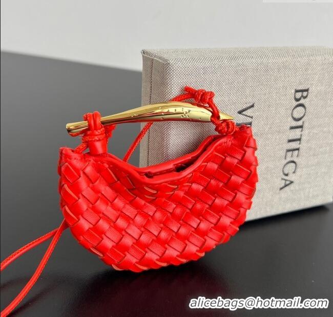New Fashion Bottega Veneta Miniature Sardine Bag in Intrecciato Leather 836834 Tomato Red 2025