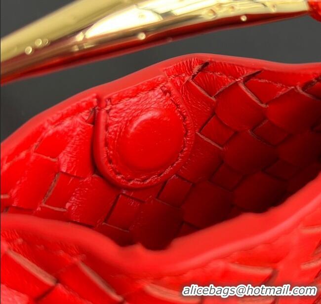 New Fashion Bottega Veneta Miniature Sardine Bag in Intrecciato Leather 836834 Tomato Red 2025
