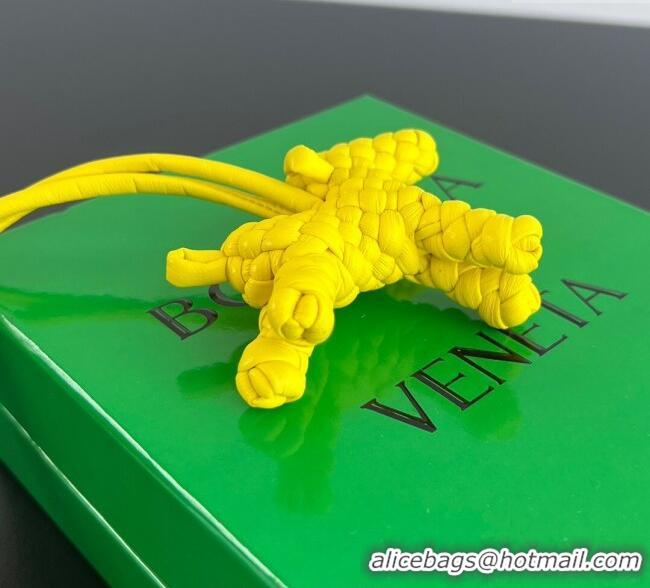 Trendy Design Bottega Veneta Dog Charm in Intrecciato Leather 807068 Sulfur Yellow 2025