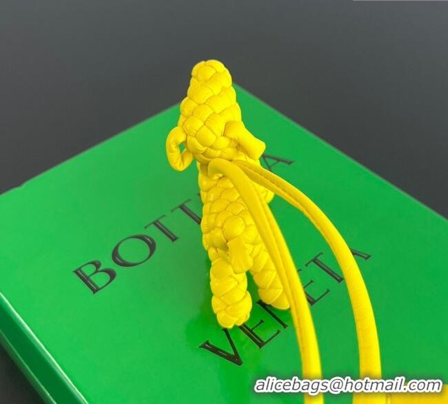 Trendy Design Bottega Veneta Dog Charm in Intrecciato Leather 807068 Sulfur Yellow 2025