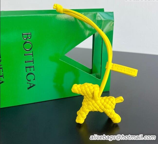 Trendy Design Bottega Veneta Dog Charm in Intrecciato Leather 807068 Sulfur Yellow 2025