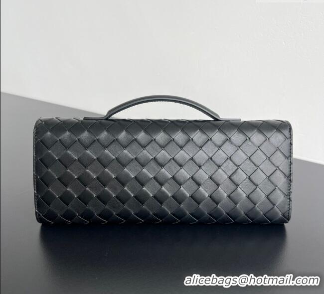 Good Product Bottega Veneta Andiamo Daisy Long Clutch Bag in Intrecciato Leather 836810 Black 2025